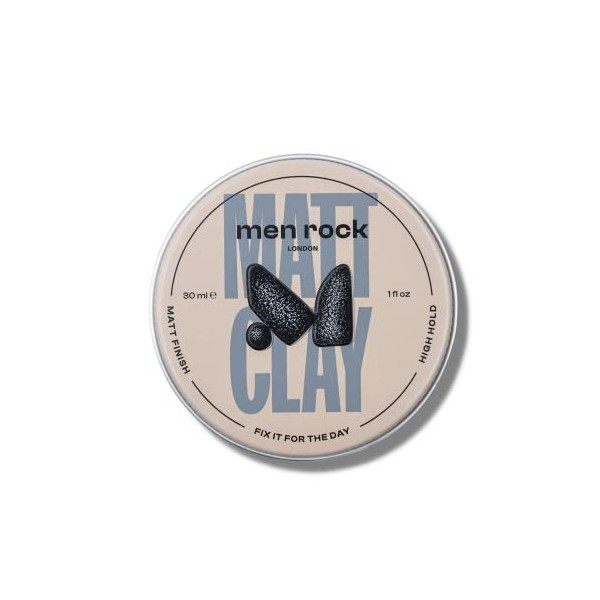 Men Rock Matt Clay with High Hold and Matt, Natural Finish for Thicker and Fuller Looking Hairstyles, Enriched with Cocoa But