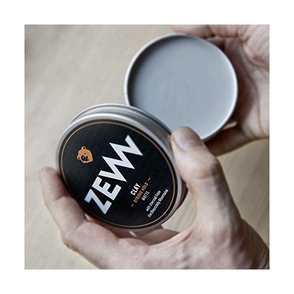 Zew For Men, Matte Clay Natural Strong Hold, with Activated Carbon, Plant Based Oils, Removes Greasiness, Orange Zest & Sanda