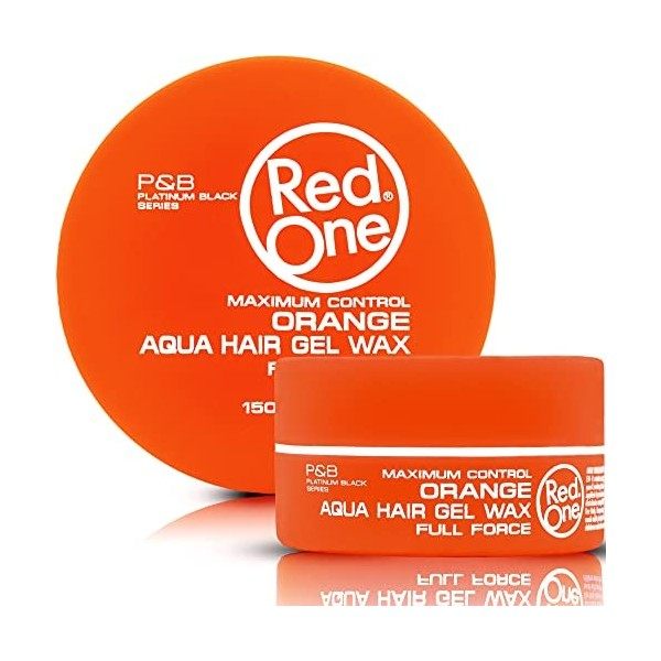 RedOne Coiffage Aqua Wax Orange 150 ml | Contrôle des bords | Ultra-tenue | Cire Gelée | Cire capillaire pour hommes et femme...