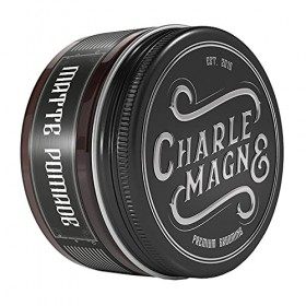Charlemagne Matte Pomade - Pommade Cire Cheveux Homme - Fixation forte - parfum agréable - Finition matte - Cire coiffante ma...