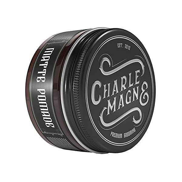 Charlemagne Matte Pomade - Pommade Cire Cheveux Homme - Fixation forte - parfum agréable - Finition matte - Cire coiffante ma...