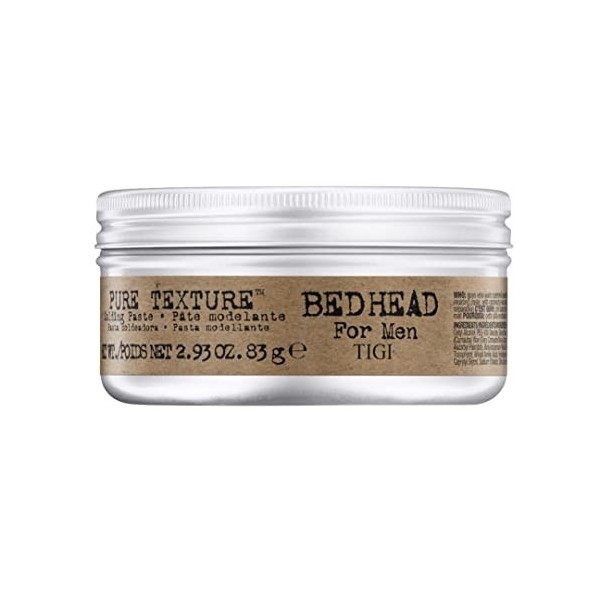 Bed Head for Men by TIGI Pure Texture, Cire Modelante Texturée pour Cheveux Homme à Fixation Fort 83 g Cires coiffantes