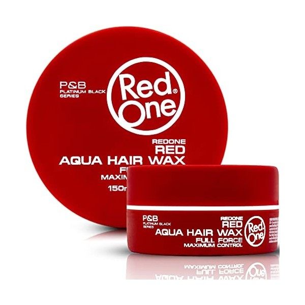 RedOne Cire Aquatique Coiffante Rouge & Bleu 150 ml | Contrôle des bords | Cire de gel pour les cheveux | Ultra-tenue | Parfu...