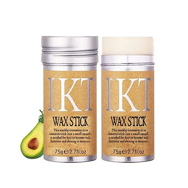 Bâton de pommade capillaire, Cire à coiffer, Wax Stick 2,7Oz 75g,Bâton de cire pour perruques de cheveux lisse de contrôle de...