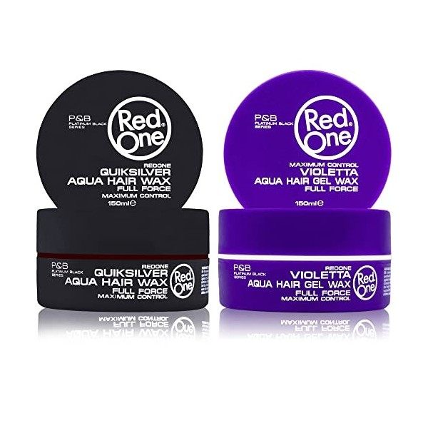 RedOne Cire Aquatique Coiffante Violette & Gris 150 ml | Cire Gelée | Maintien supplémentaire | Cire capillaire pour hommes e