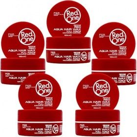 Red One Max Control - Lot de 5 cires à cheveux Aqua - Rouge - 150 ml Cires coiffantes