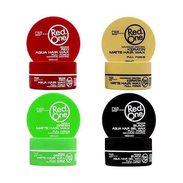 Redone Cire Aquatique Coiffante Rouge, Noir, Vert Mat, Kératine Mat 150ml | Ultra-Tenue | Look brillant et mat | Contrôle max...