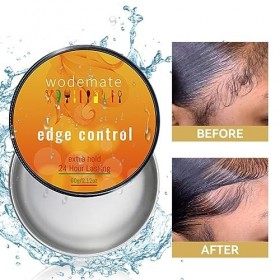 wodemate Cire Cheveux Homme et Femme, Gel Coiffante Crépus, Hair Wax Pommade avec Brosse Babyhair pour Cheveux et Barbe 60g