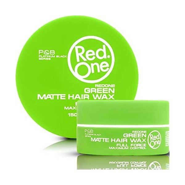 Redone Cire Mate Coiffante Vert 150 ml | Aspect Mat | No Shine Cire | Ultra-Tenue | Cire Capillaire Pour Hommes Et Femmes | P