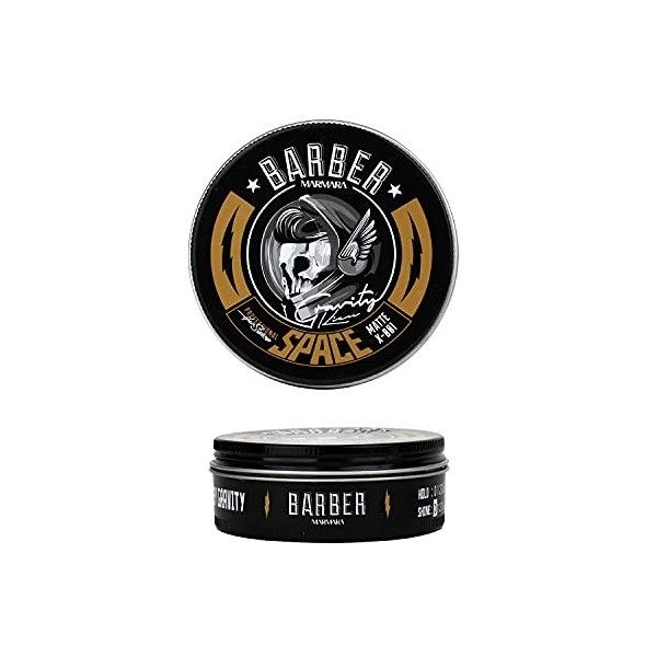 BARBER MARMARA SPACE Hair Wax 100ml - Concrete Clay - Fixation super forte - Finition matte - Cire Cheveux Homme Clay Pommade