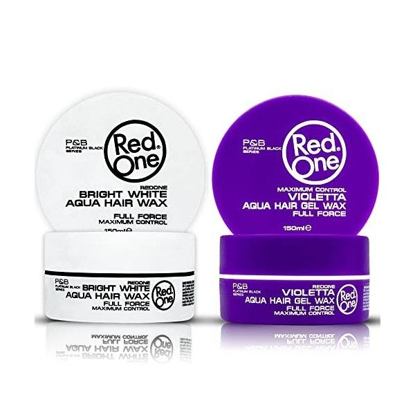 Redone Coiffure Cire Capillaire Aqua Bright White & Violetta 150ml | Force Totale | Contrôle Maximum | Sans Brillance | Cire ...