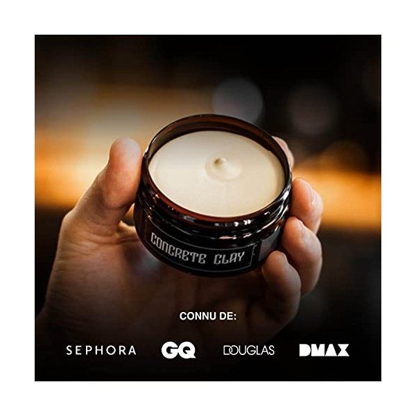 Charlemagne Concrete Clay - Fixation super forte - Finition matte - Cire Cheveux Homme Clay Pommade Matt pour hommes - Cire c...