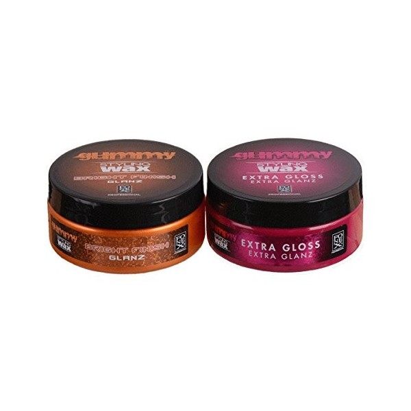 Fonex, Lot cire coiffante 2 pots de cire coiffante Gummy, Bright Finish & Extra Gloss 150 ml | Cire coiffante extra brillante...