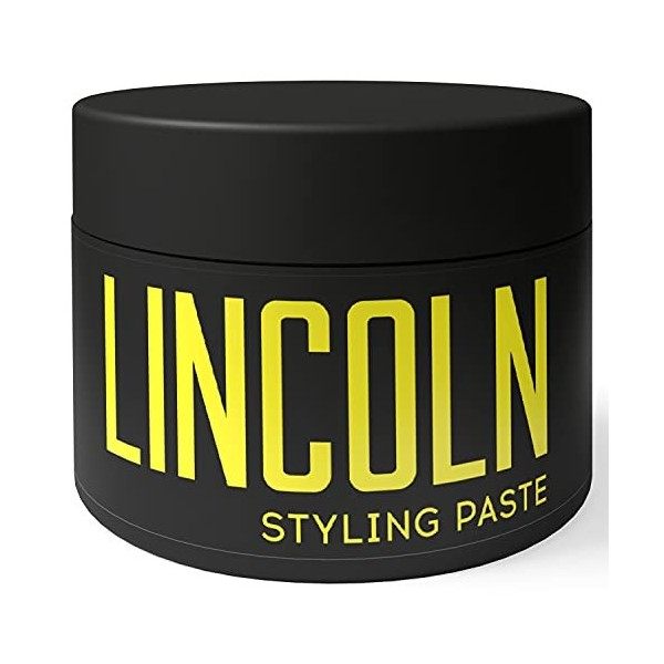 LINCOLN Cire coiffante homme - Cire cheveux homme - Pâte coiffante pour homme Naturelle - Cire coiffante bio - Cire mat cheve...
