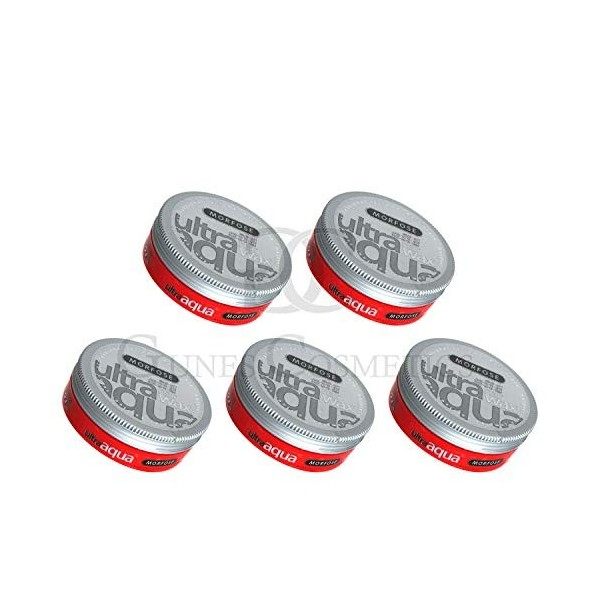 MORFOSE Ossion Ultra Aqua Lot de 5 gels de cire pour cheveux Rouge 175 ml Cires coiffantes