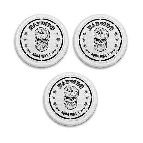 Bandido Cire et gel pour cheveux, blanc, lot de 3 pots Cires coiffantes