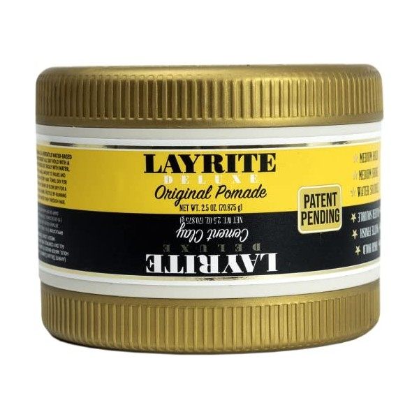 Layrite Double chambre | Argile capillaire ciment 70,9 g | Pommade originale pour cheveux 70,9 g | Double chambre Cires coiff...