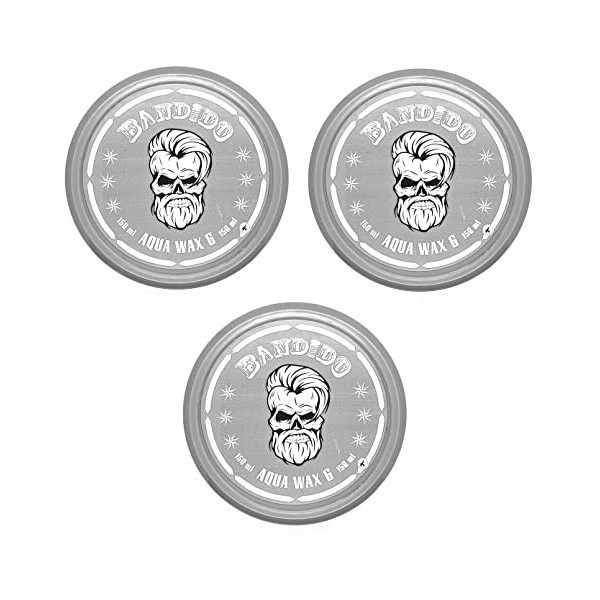 Bandido Hair Wax Lot de 3 pots de cire pour cheveux Gris, Tenue maximale Cires coiffantes