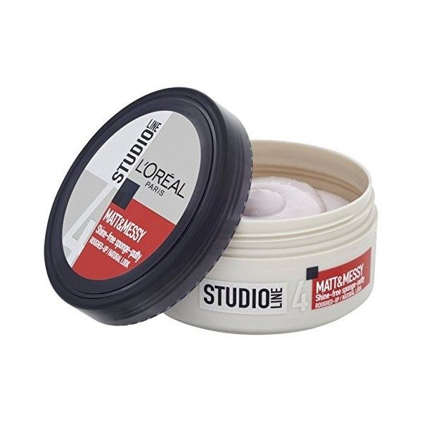 LOreal Paris Studio 4 Line Matt & Messy Shine Free Sponge Putty 150 ML Cires coiffantes