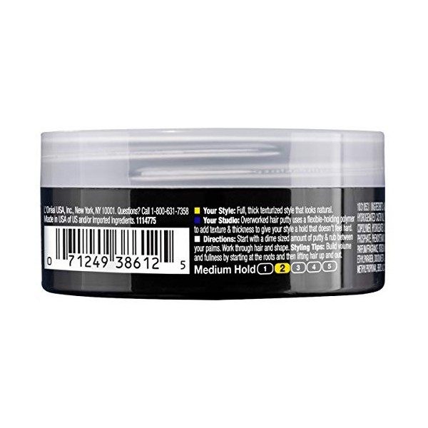 Loreal Hair Putty, Overworked, Texture, Medium Hold 2 1.7 oz by LOreal Paris