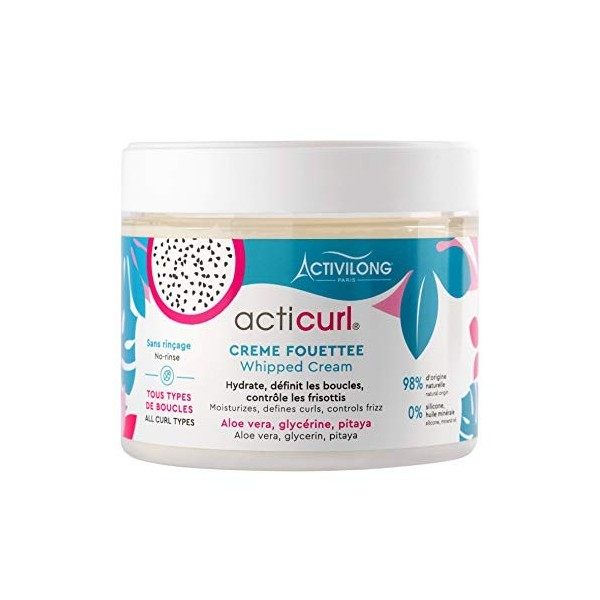 Crème Fouettée Cheveux Ondulés et Bouclés Activilong Acticurl Aloe Vera Glycérine Pitaya 300 ml