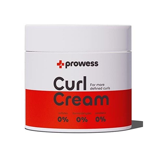 Prowess Crème Activateur de Boucles Cheveux - 250ml - Creme Cheveux Bouclés sans Rinçage - sans Sulfate sans Paraben - Creme 