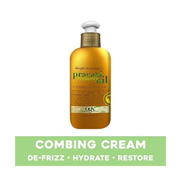 OGX Crème de Peignage anti-rizz avec beurre de Murumuru et tensioactifs sans sulfate pour démêler et coiffer 8 oz