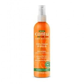 Cantu Soin Démêlant et Apaisant Coil Calm pour Boucles et Cheveux Naturels, au Beurre de Karité, 237 ml l’Emballage Peut Var