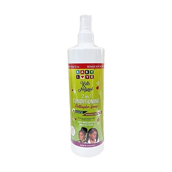 Baby Love Kids Spray démêlant naturel 2 en 1 au beurre de karité 500 ml