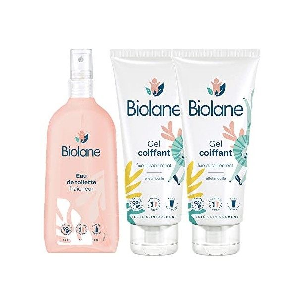 BIOLANE - Gel Cheveux Coiffant - Bébé - Nouveau Packaging - Effet Mouillé - Fixe les Cheveux Fins - Coiffure - Ingrédients Na