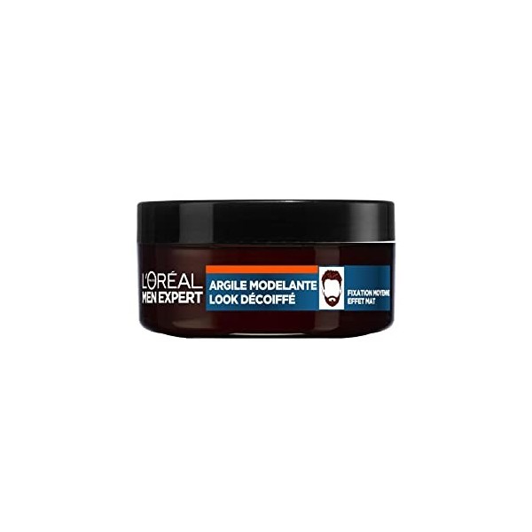 LOréal Men Expert - BarberClub - Argile Modelante Look Décoiffé - Fixation Moyenne & Effet Mat - 75 ml