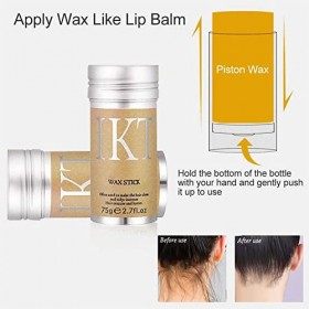 Bâton de Pommade Capillaire, Wax Stick pour Cheveux, Bâton de Cire Coiffante, pour cheveux Gel de mise en forme de cheveux ca