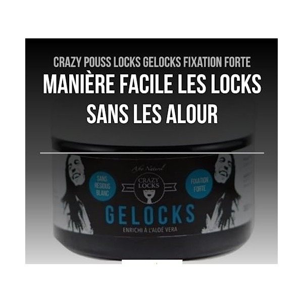 Crazy Pouss Locks Gelocks Fixation Forte Noire , 300 Ml Lot De 1 