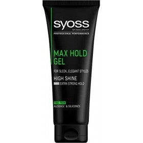 Syoss Gel Max Hold 6 x 250 ml , Herren Haargel mit 48 h extra starkem Halt & Glanz für gepflegte Styles, Haargel für Männer 