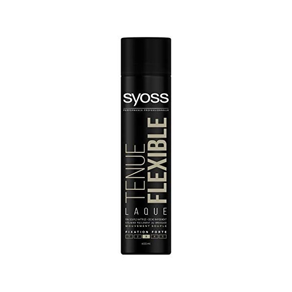 Syoss - Laque Cheveux Tenue Flexible - Fixation Forte - Mouvement souple - Sèche rapidement - Aérosol de 400 ml