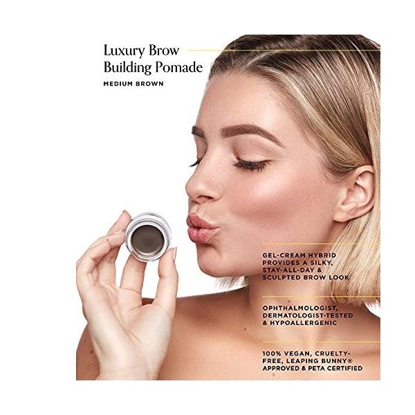 Arches & Halos Luxury Brow Building Pomade - Neutral Brown - Tinting Brow Definer for Sculpting and Shaping Eyebrows - Soft, 