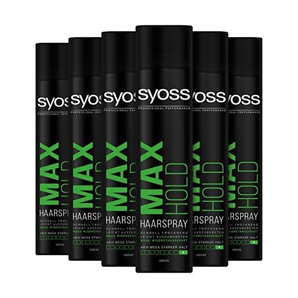 Syoss Max Hold Lot de 6 sprays pour cheveux 6 x 400 ml