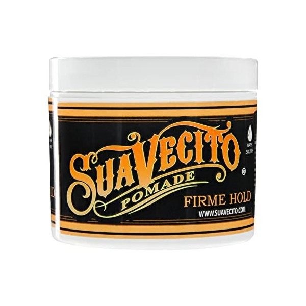 Suavecito Firme Strong Hold Pomade, Strong Hold Pomade For Men, Medium Shine Water Based Wax Flake Free Hair Gel, 4oz/113g