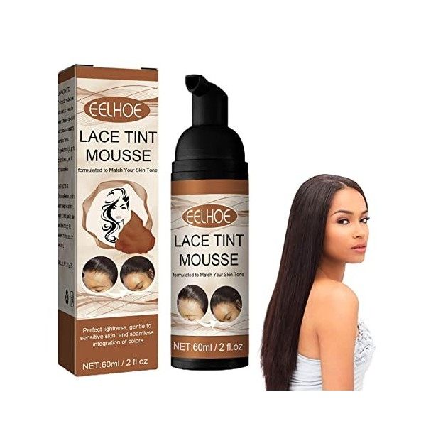 Maseaxi 60ml Mousse Teintée Dentelle, Mousse Capillaire Fondante À Séchage Rapide Lace Tint, Lace Tint Melting Hair Mousse Te