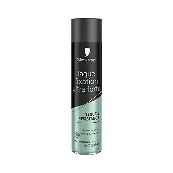 Schwarzkopf - Laque Cheveux - Fixation Ultra-Forte - Tenue & Resistance - Tenue 48H - Sèche Rapidement - S’élimine au Brossag