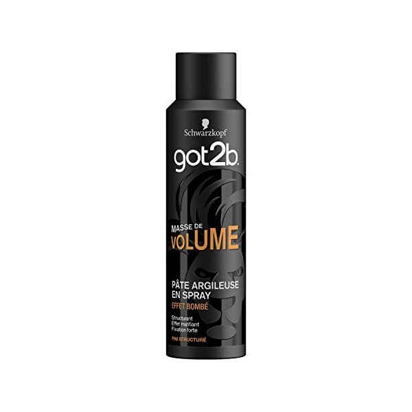 Schwarzkopf - Got2b - Masse de Volume - Pâte Argileuse en Spray - Effet Bombé - Effet Matifiant - Fixation Forte - Sculpte le