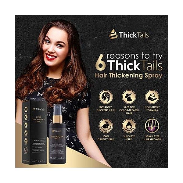 ThickTails - Spray épaississant pour cheveux, 3, 4 onces - Obtenez des cheveux plus épais en quelques secondes. Produits toni