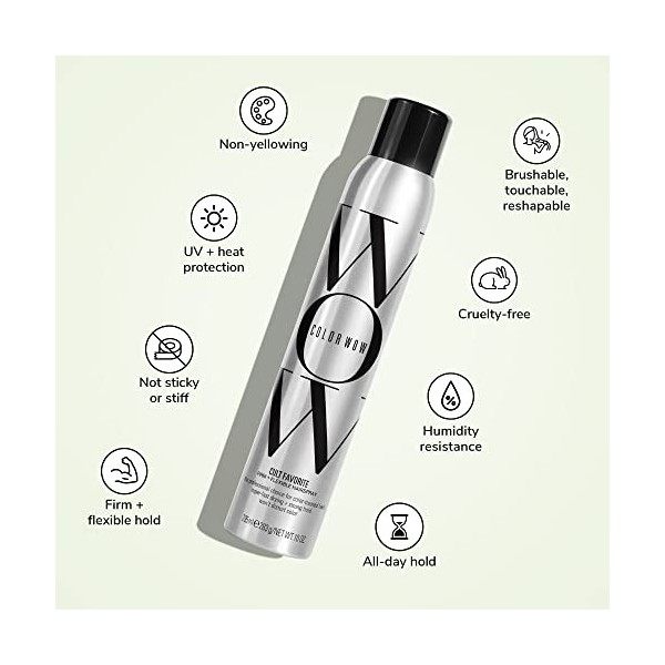 Color Wow laque et Spray Thermoprotecteur Cheveux Cult Favorite Hairspray 295M - laque Cheveux Femme et Homme Avec Fixation F