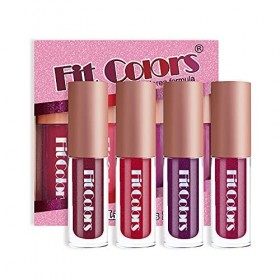 brillant à lèvres antiadhésif mode brillant nacré coupe à lèvres mat 4pc * 3ml rouge à lèvres Soin Hydratant Cheveux Bio A, 