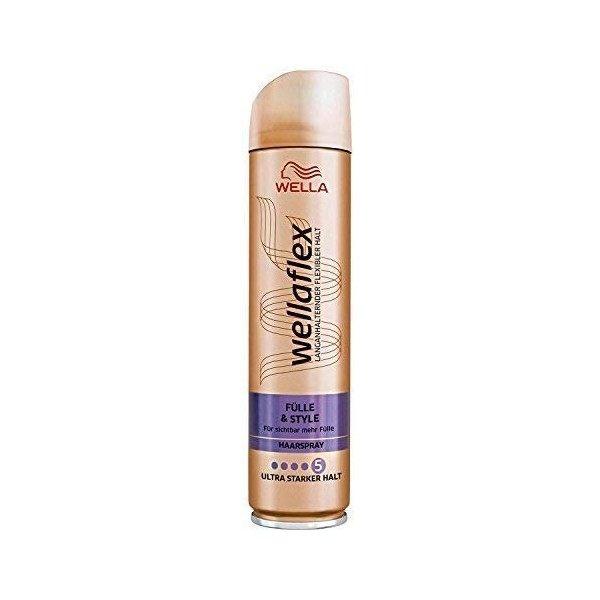 Wella Wellaflex Spray pour Cheveux Richesse & Style Ultra Fort Maintien, 5er Pack 5 X 250ml 