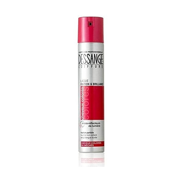 DESSANGE Laque Cheveux Colorés Ou Permanentés - Maintien 24h et Protection UV - Format 300ml - Brillance Éclatante - Tenue Lo