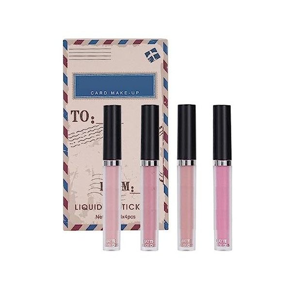 Lot de 4 brillants à lèvres anti-adhésifs Halloween Fog Face anti-adhésifs pour créer un maquillage parfait des lèvres Huile 