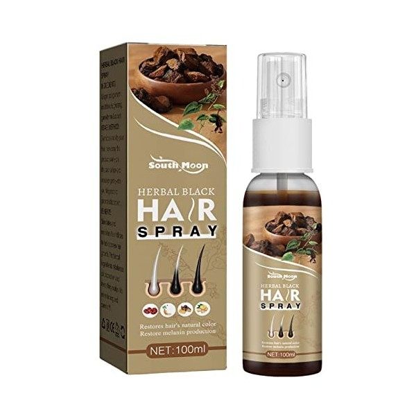 nain Spray pour Cheveux assombris | Spray dessence de Herbes Bio,Assombrir Les Cheveux naturellement pour Hommes et Femmes, 