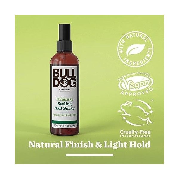 BULLDOG - Soin des cheveux pour homme | Spray de sel coiffant original | Tenue légère et finition texturée naturelle | 150 ml