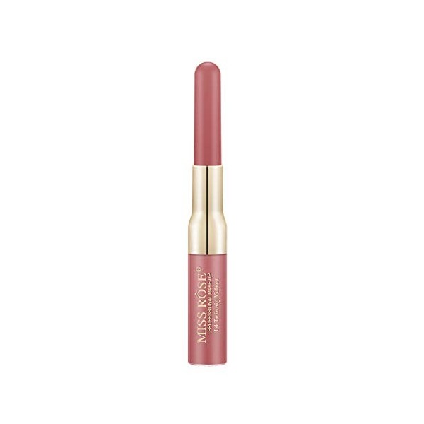 Maquillage Fille 6 Ans Bio Rouge à lèvres Lip Crayon Dual Pen Lasting Long Liner Makeup Lipstick Maquillage Coffret K, One S